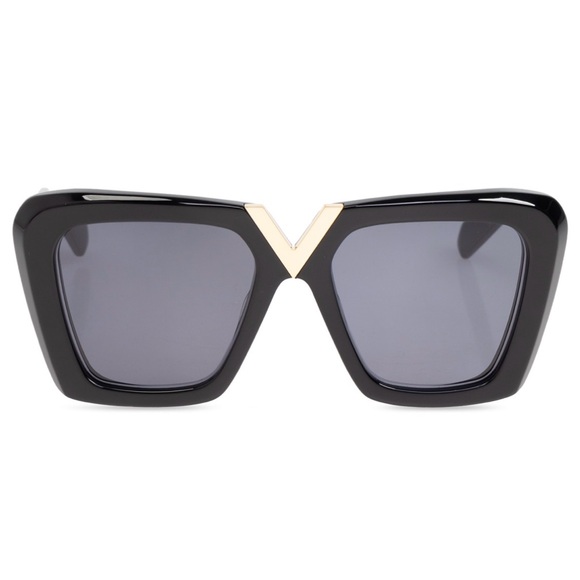New! Valentino V GOLD || VLS 161A, Black Sunglasses with Gold Detail, Authentic - Picture 4 of 7
